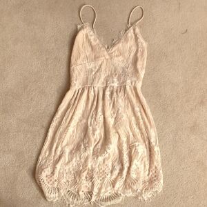 Chic Peach Lace Dress